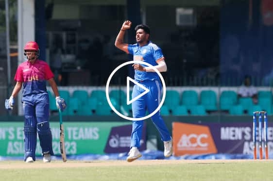 [WATCH] KKR Sensation Harshit Rana Rattles UAE-A With a Four-fer in Emerging Asia Cup